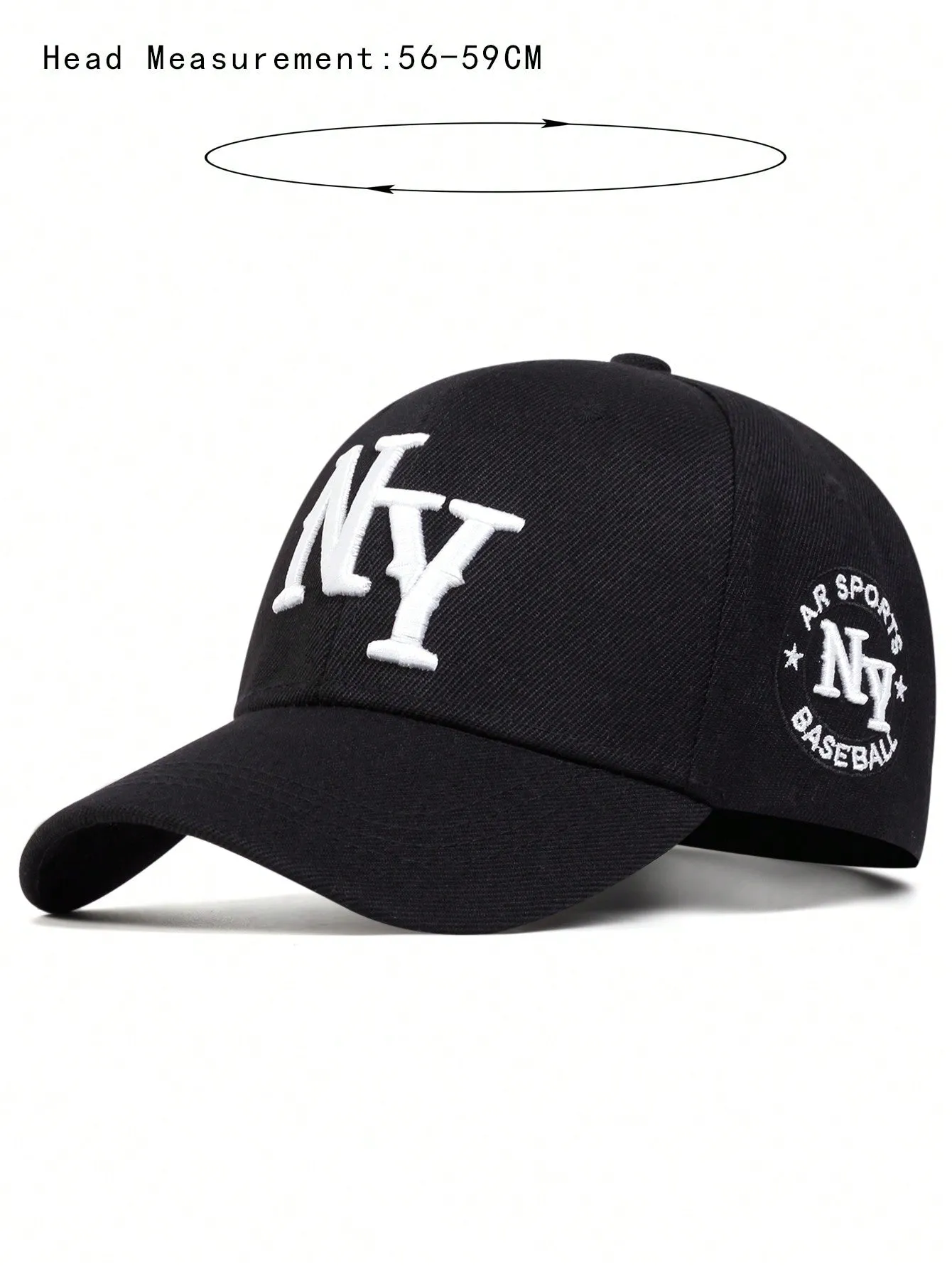 1pc Men's Fashionable Alphabet Embroidery Baseball Cap, New York, Sun Protection And Adjustable, Suitable For Traveling, Parties And Beach Activities In Spring And Autumn Street