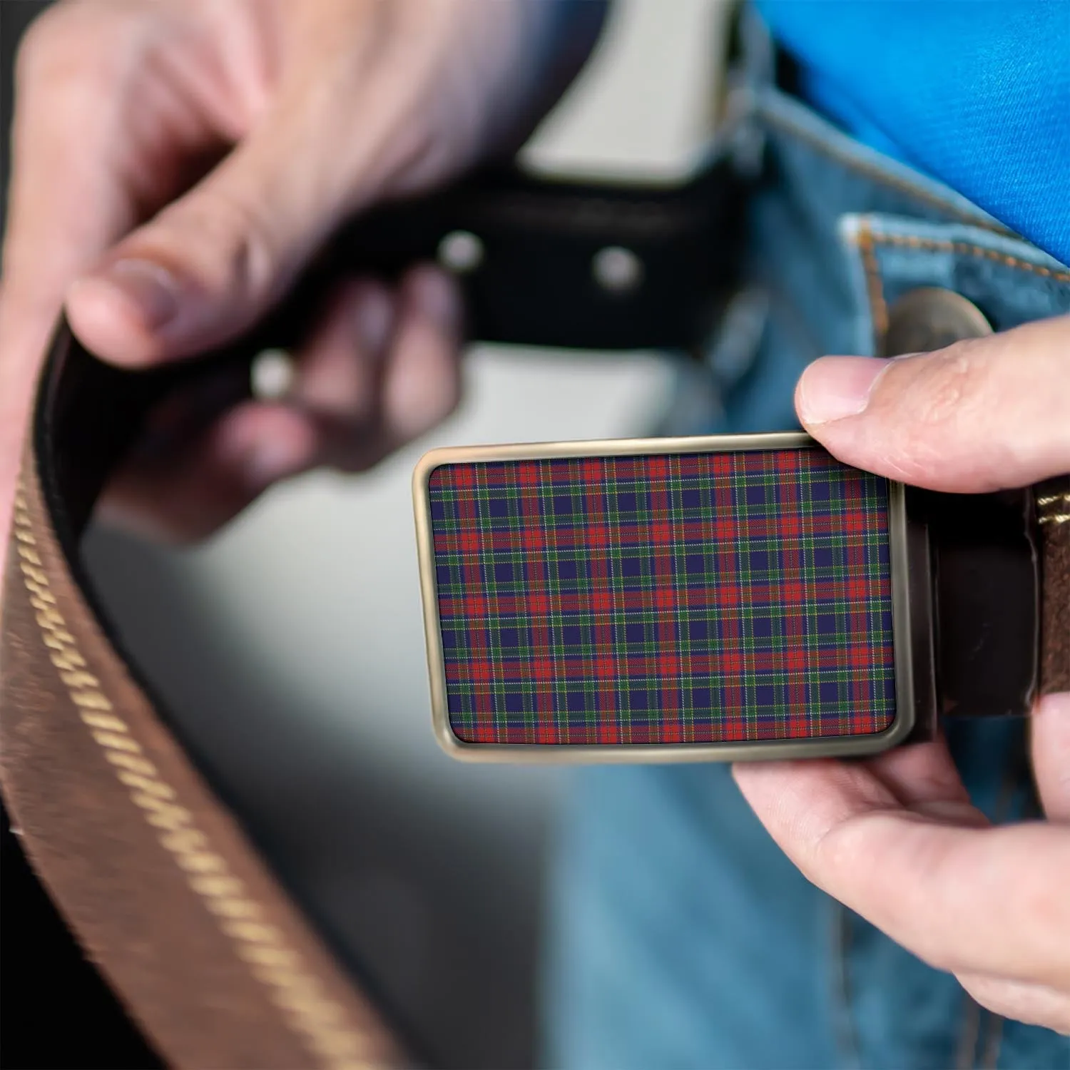 Allison Red Tartan Belt Buckles