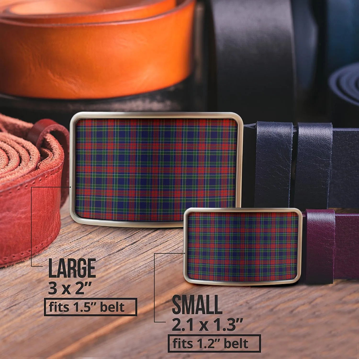 Allison Red Tartan Belt Buckles