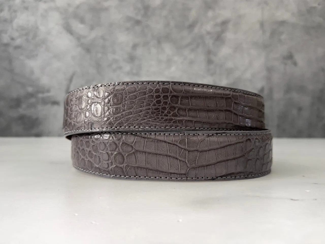 Argentine Caiman Belt: Midline Grey