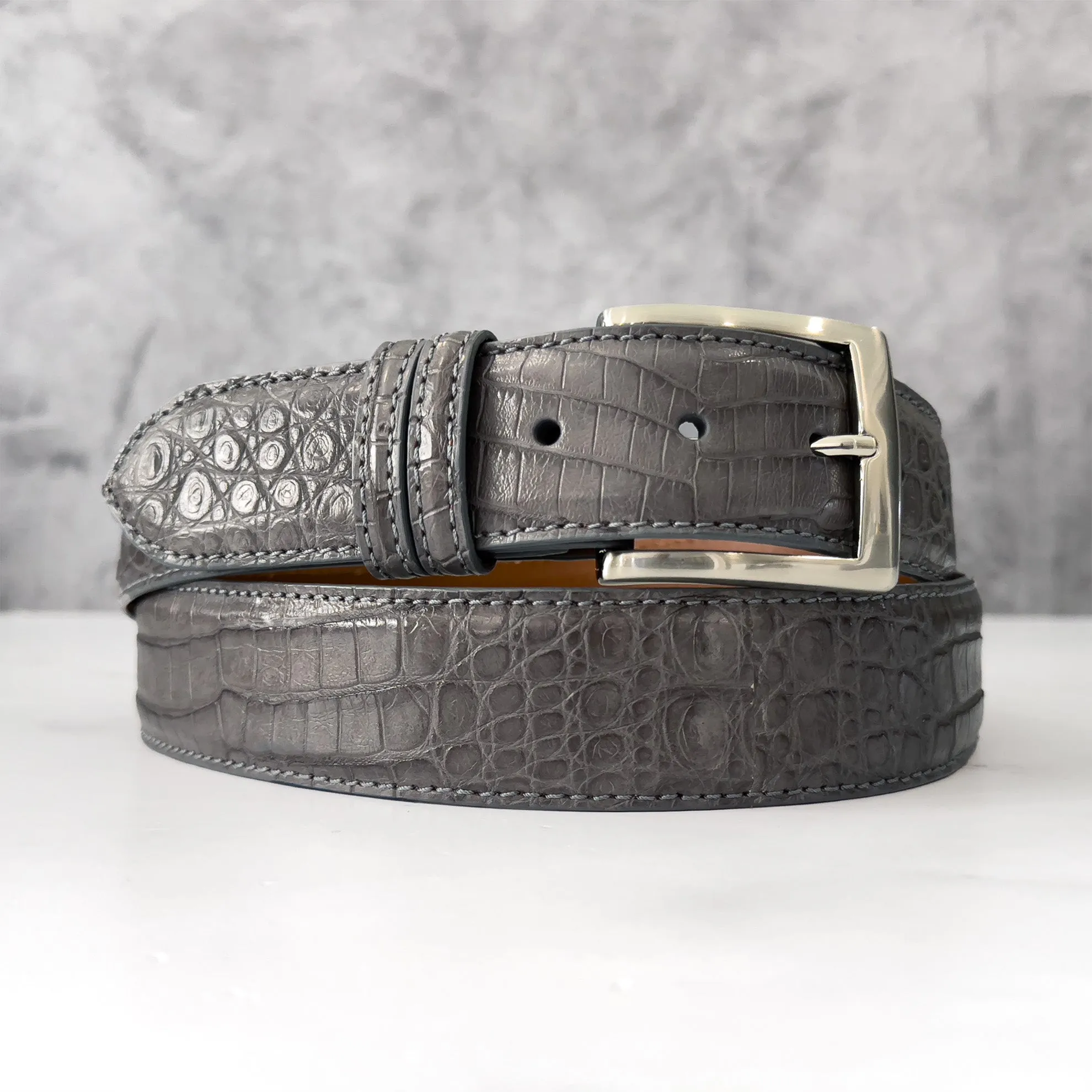 Argentine Caiman Belt: Midline Grey