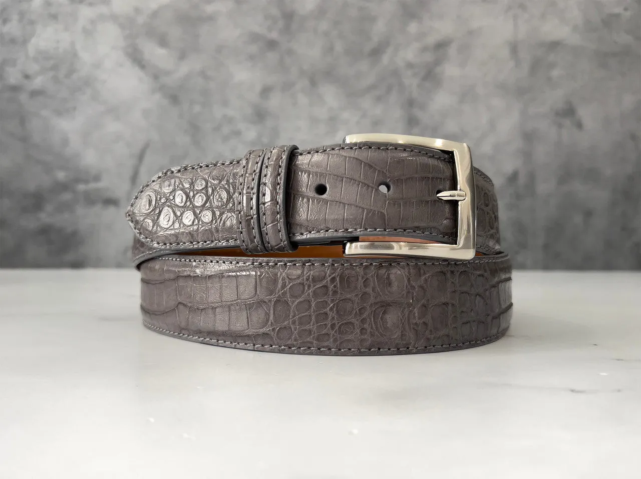 Argentine Caiman Belt: Midline Grey