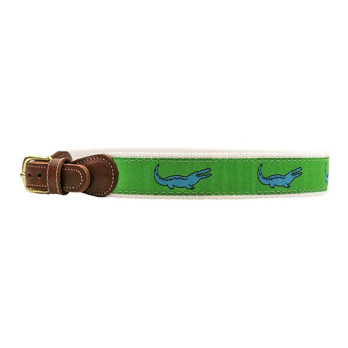 Bailey Boys Buddy Belt in Crocodile on Green