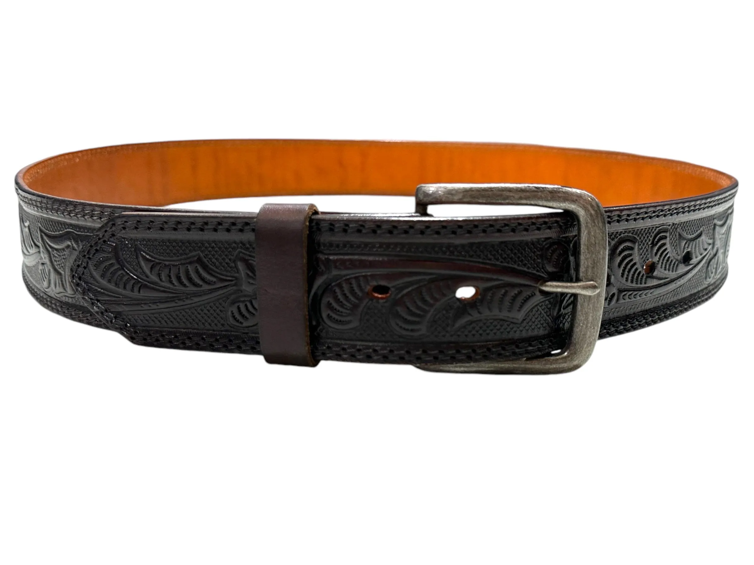 Black Cherry Leather Belt