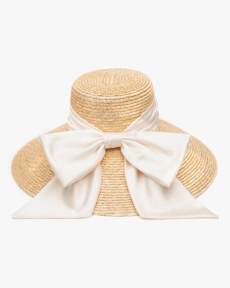 Bow Decor Straw Hat