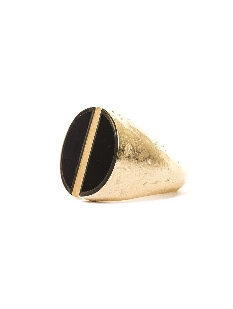 BRONZE RING IN BLACK