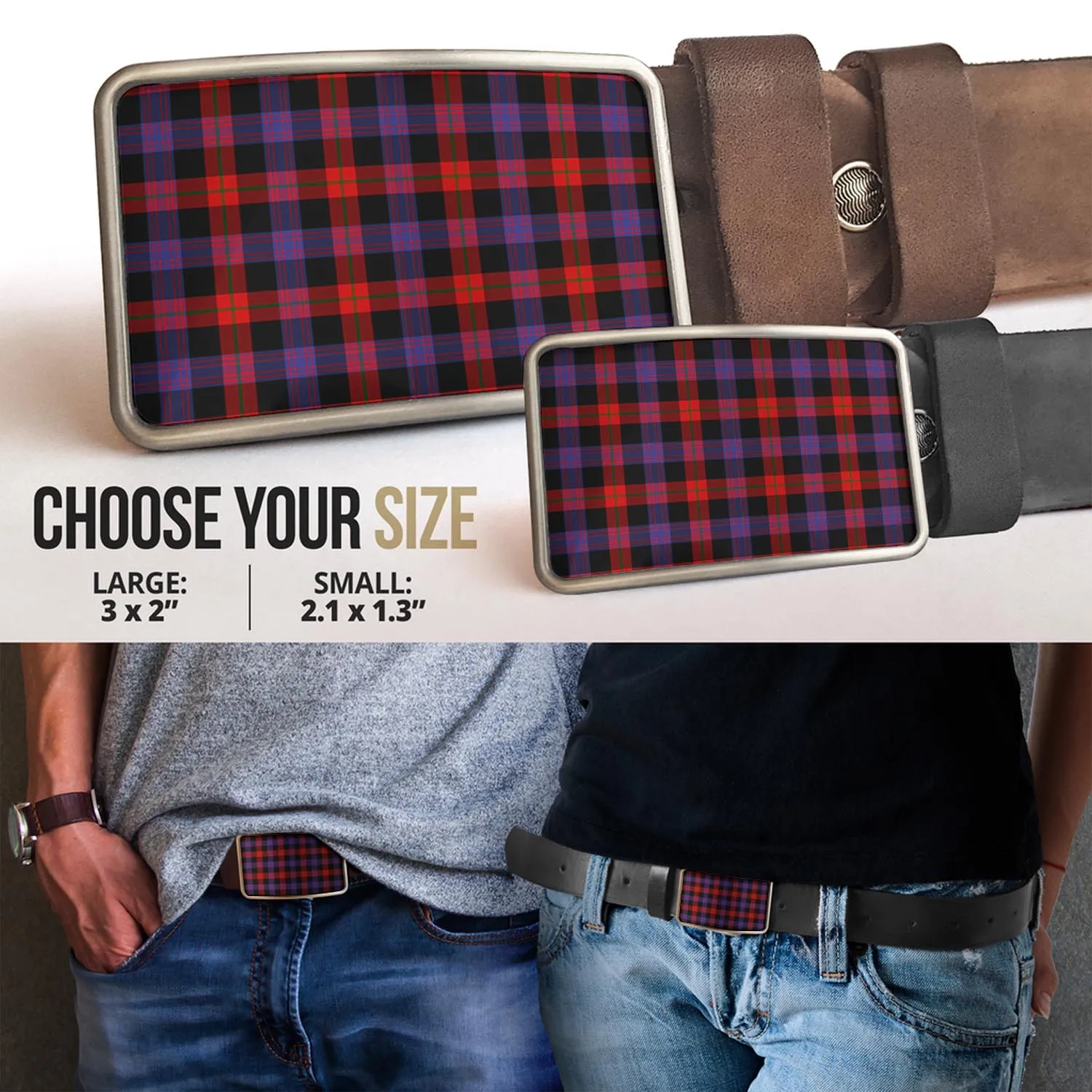 Broun Modern Tartan Belt Buckles