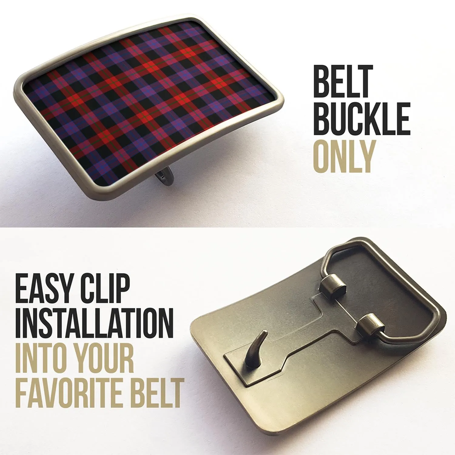 Broun Modern Tartan Belt Buckles