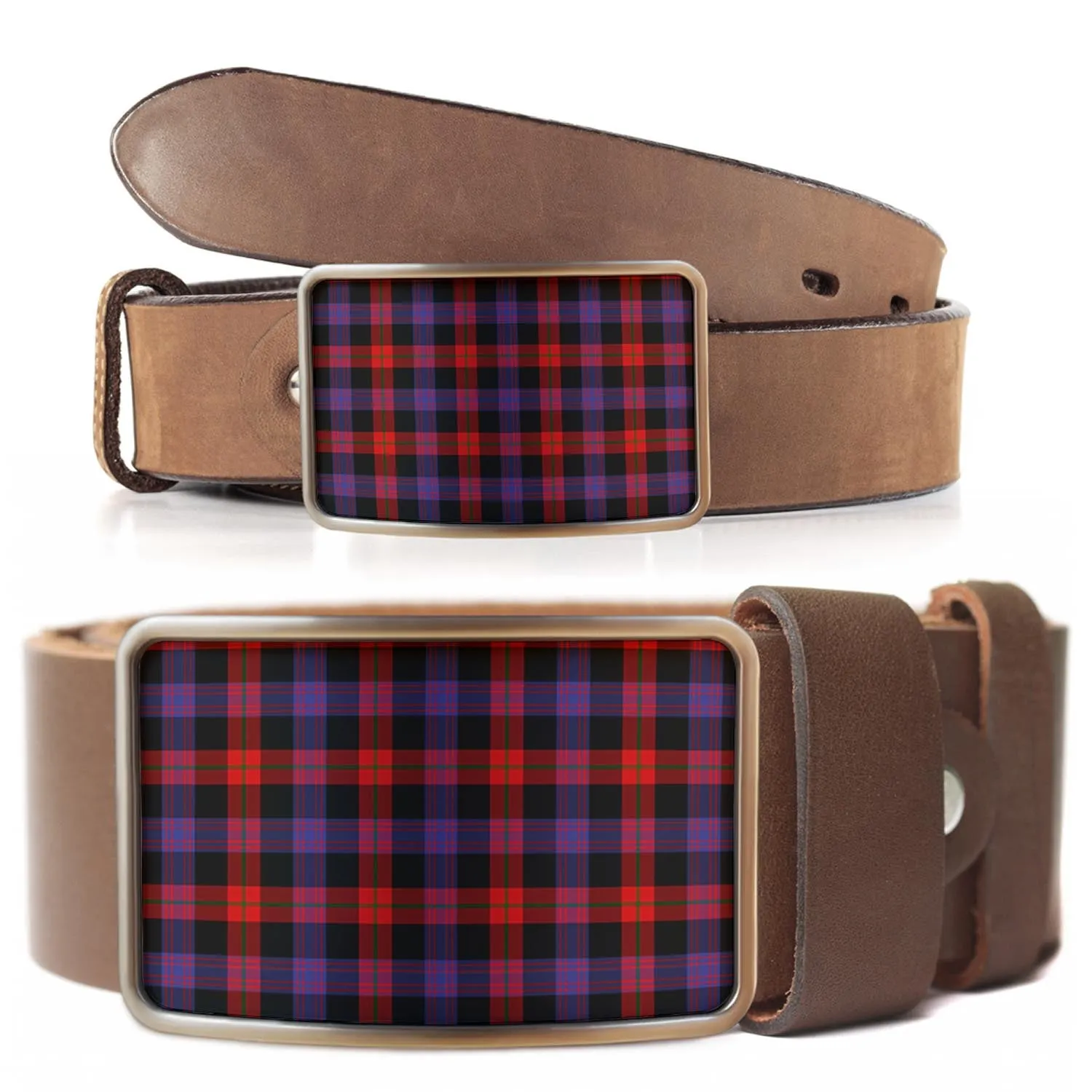 Broun Modern Tartan Belt Buckles