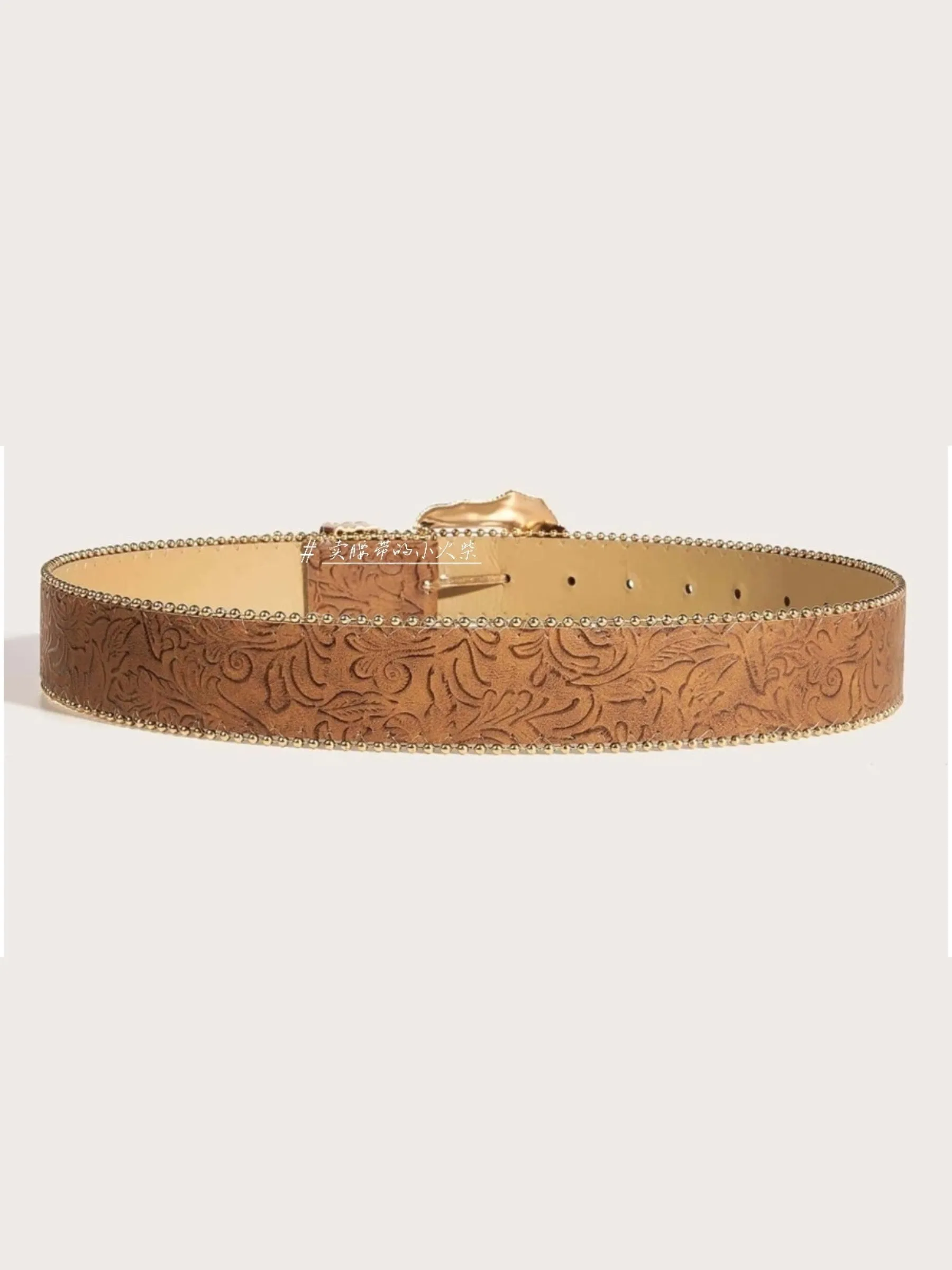 Carly Floral Embossed Leather Belt