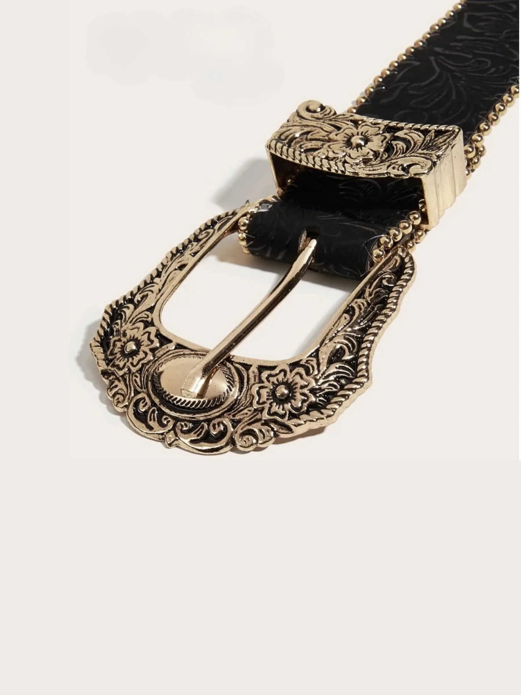 Carly Floral Embossed Leather Belt