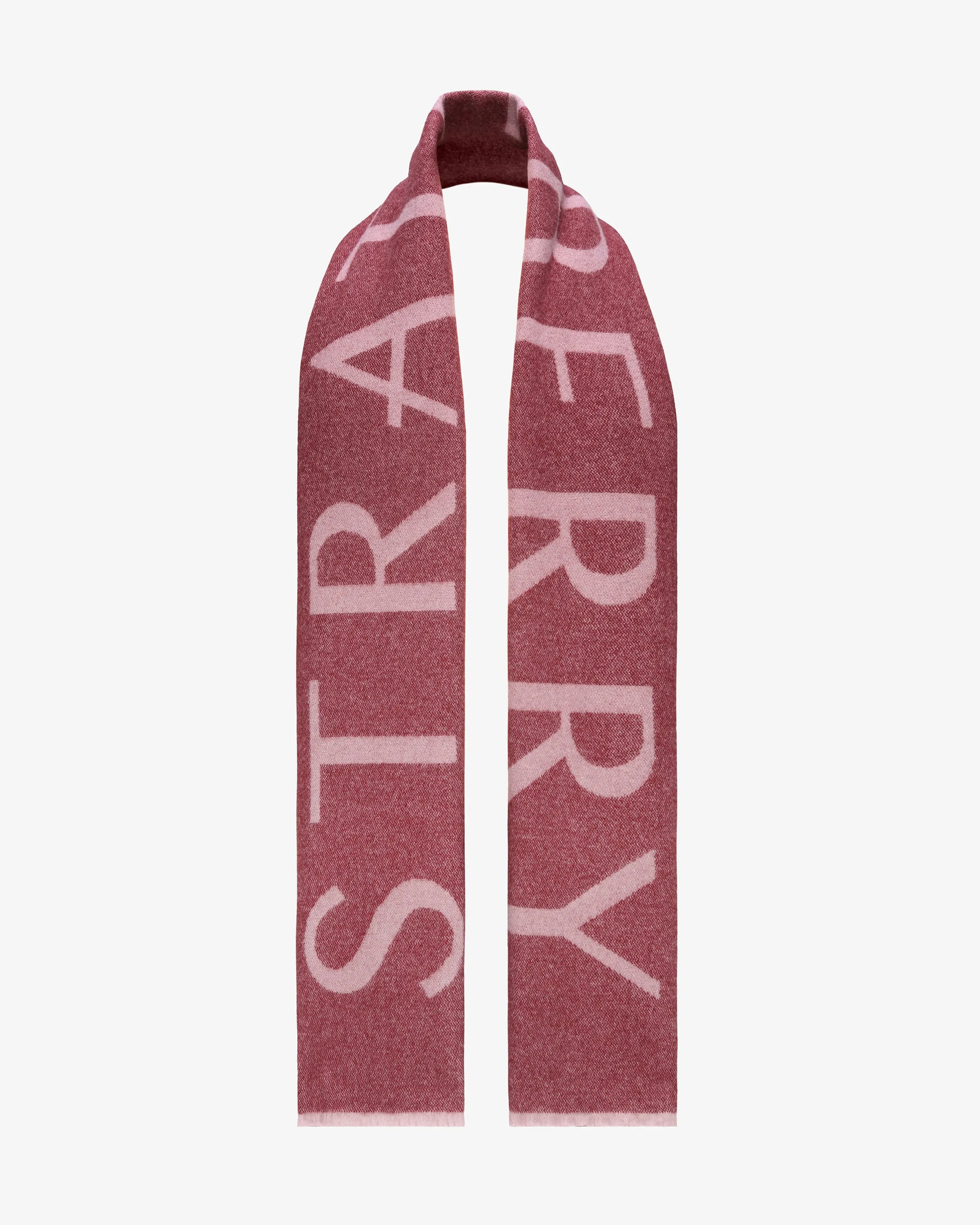 Cashmere Wool Logo Scarf - Wine/Caledonian