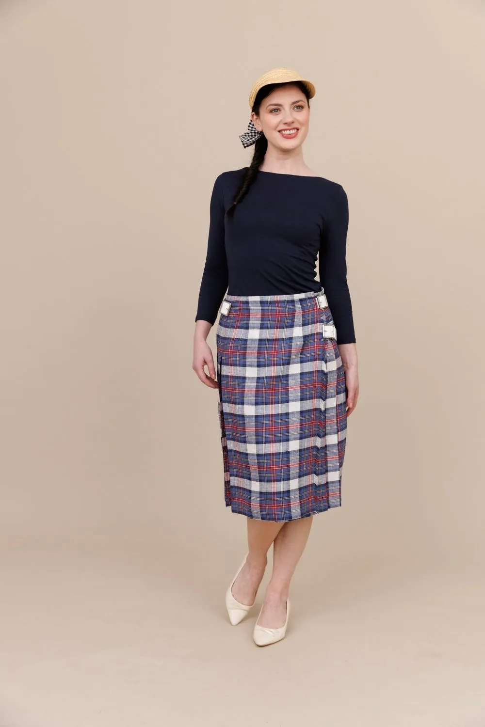 Castlemartyr 100% Linen Midi Kilt