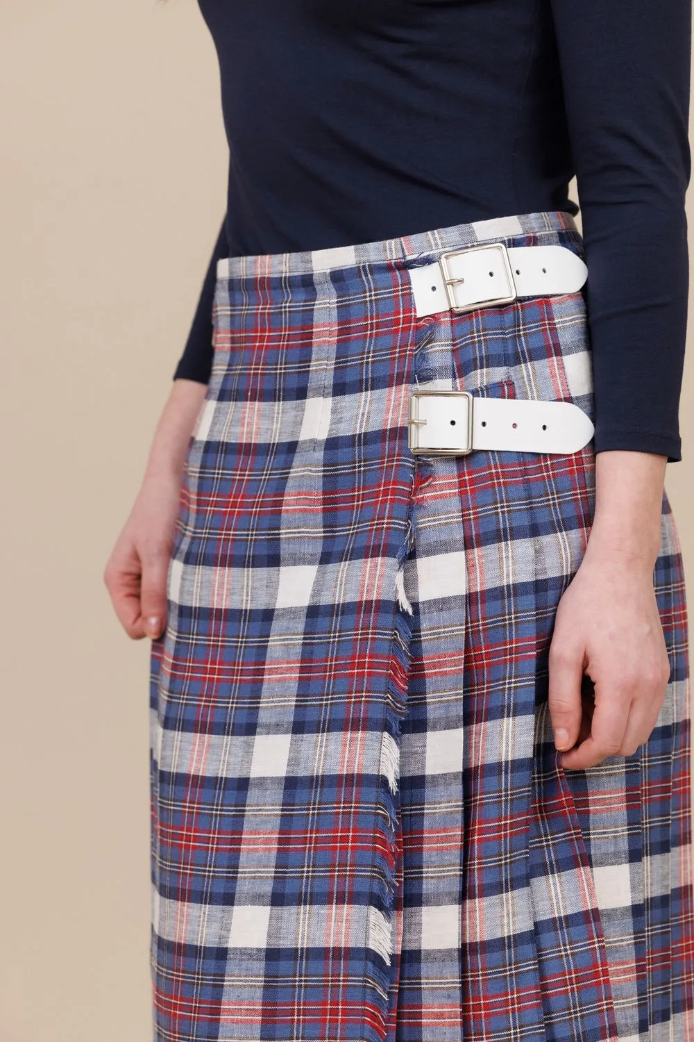 Castlemartyr 100% Linen Midi Kilt