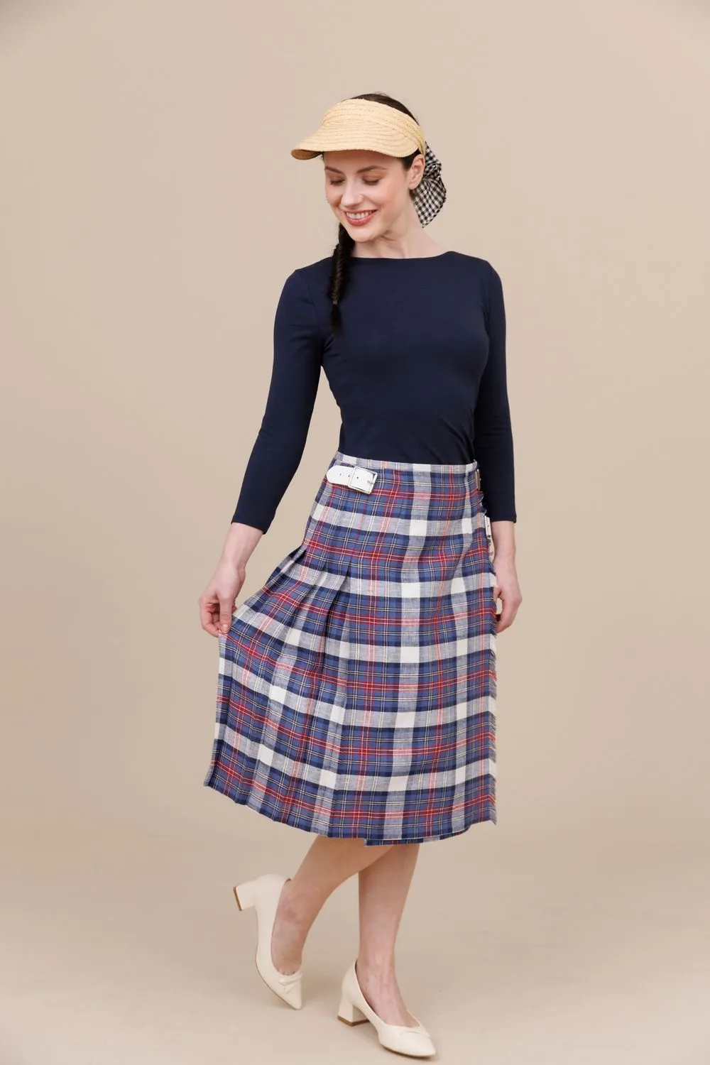 Castlemartyr 100% Linen Midi Kilt