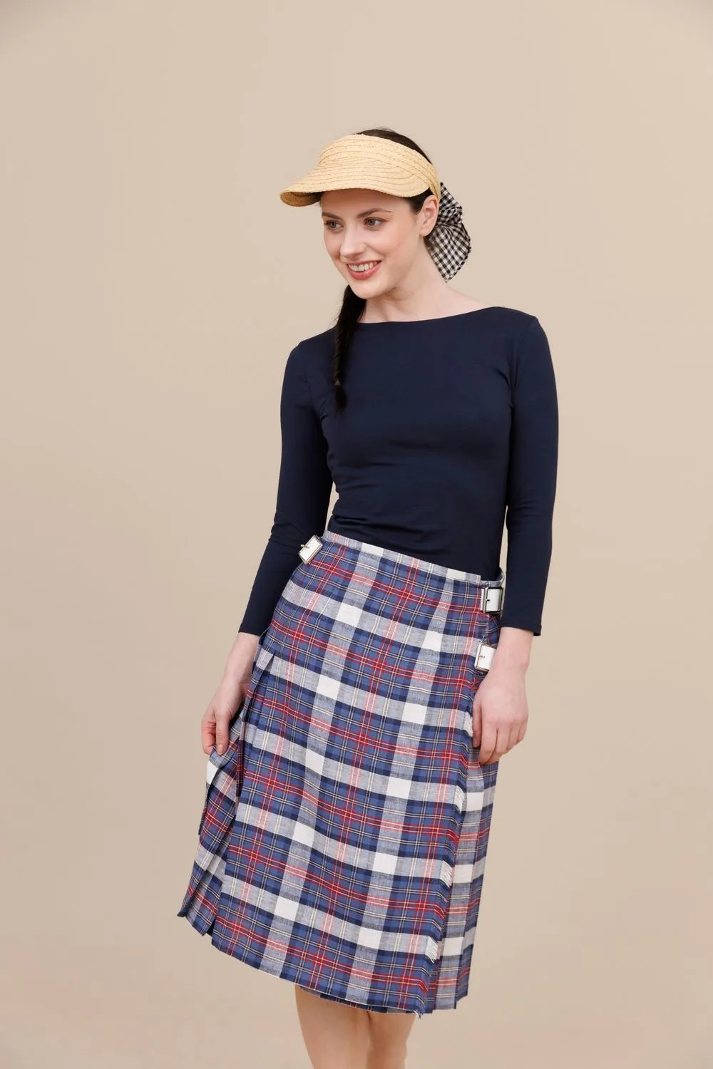 Castlemartyr 100% Linen Midi Kilt