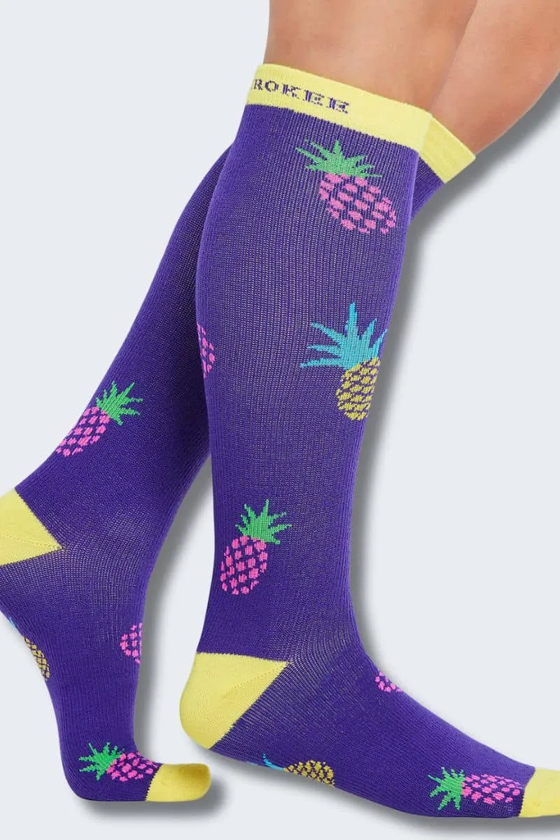 Cherokee Women's 10-15mmHg Pineapple Toss Support Socks