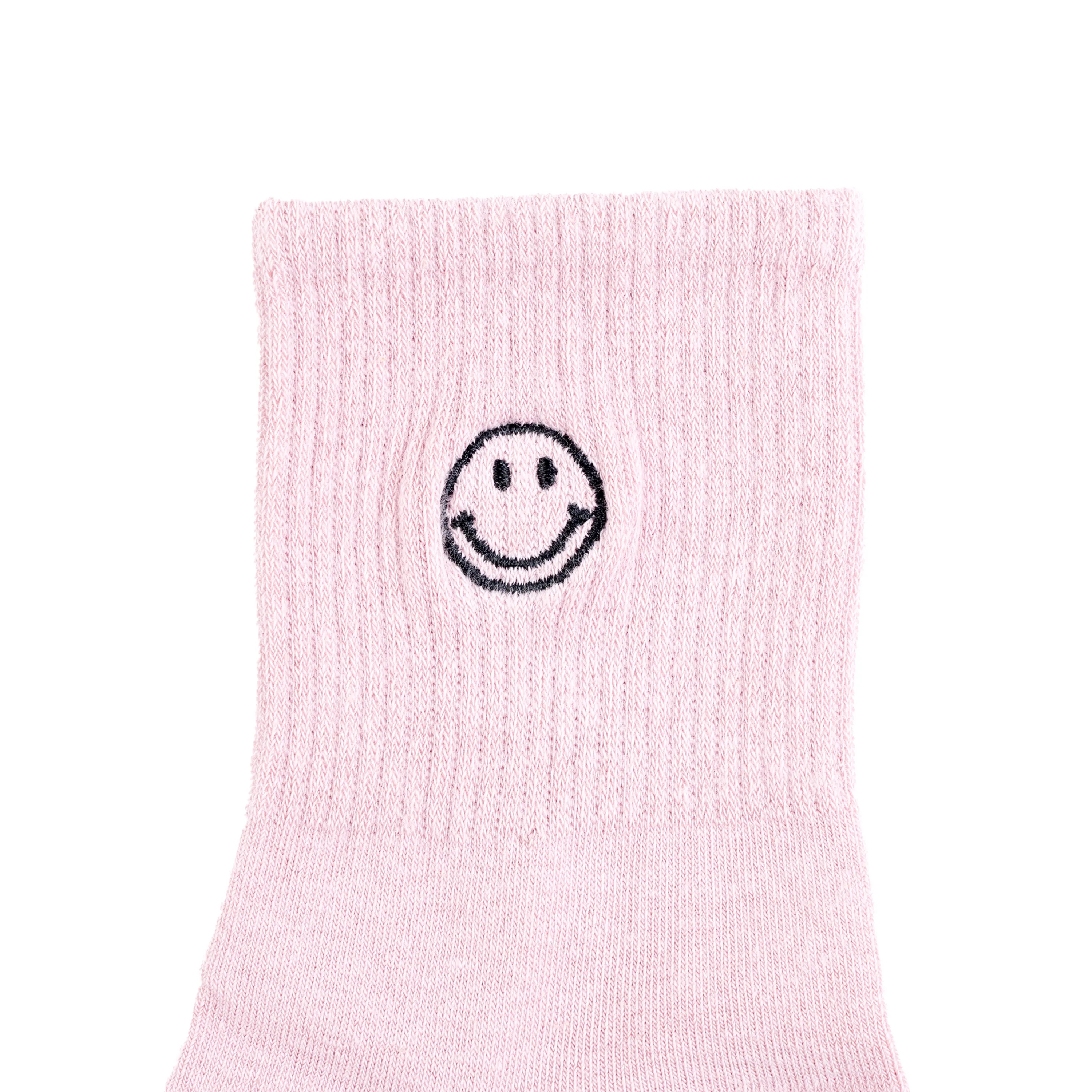 Chokore Embroidered Smiley Socks (Lilac)