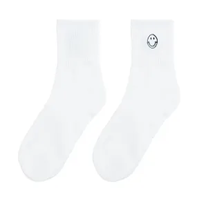 Chokore Embroidered Smiley Socks (White)