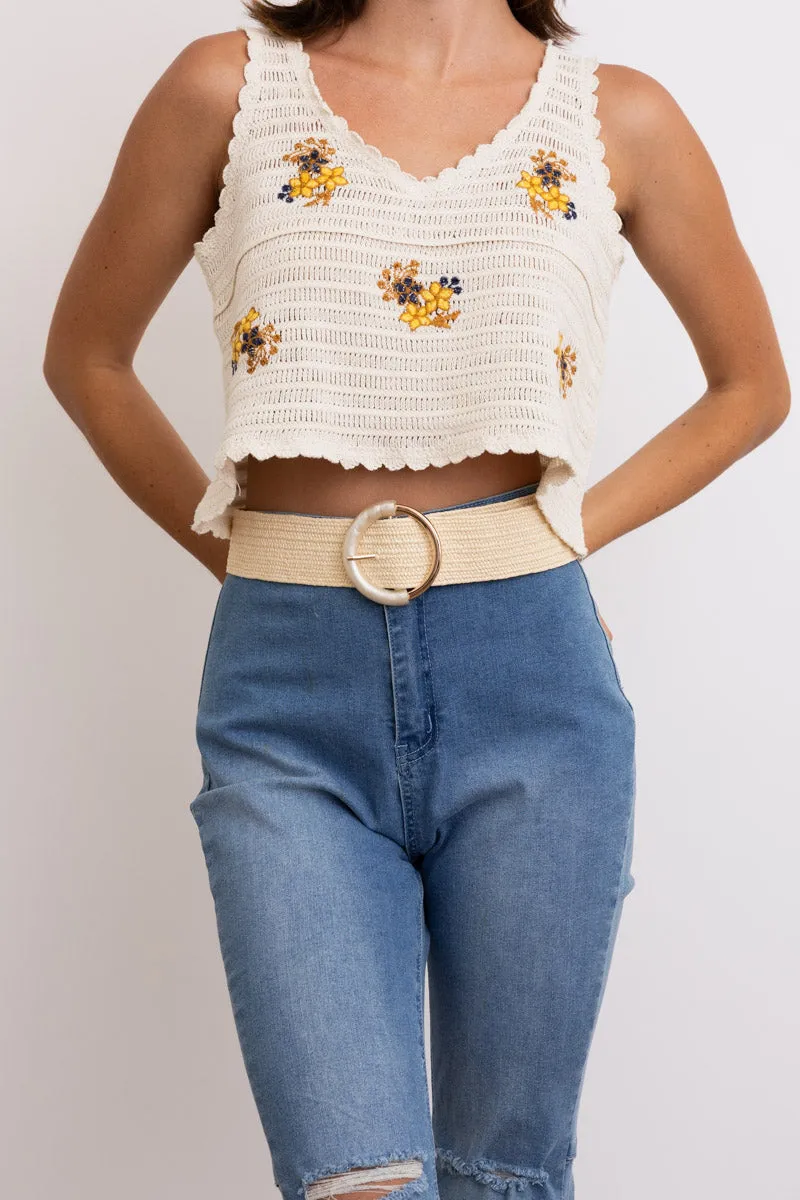 Earthy Chic Nature Loop Raffia Belt