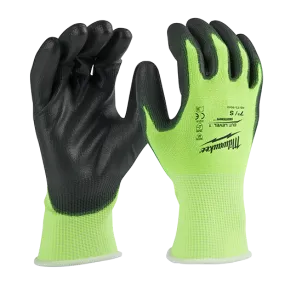 General Purpose Gloves - Milwaukee® High Visibility Cut Level 1 Polyurethane Dipped Gloves, 48-73-891