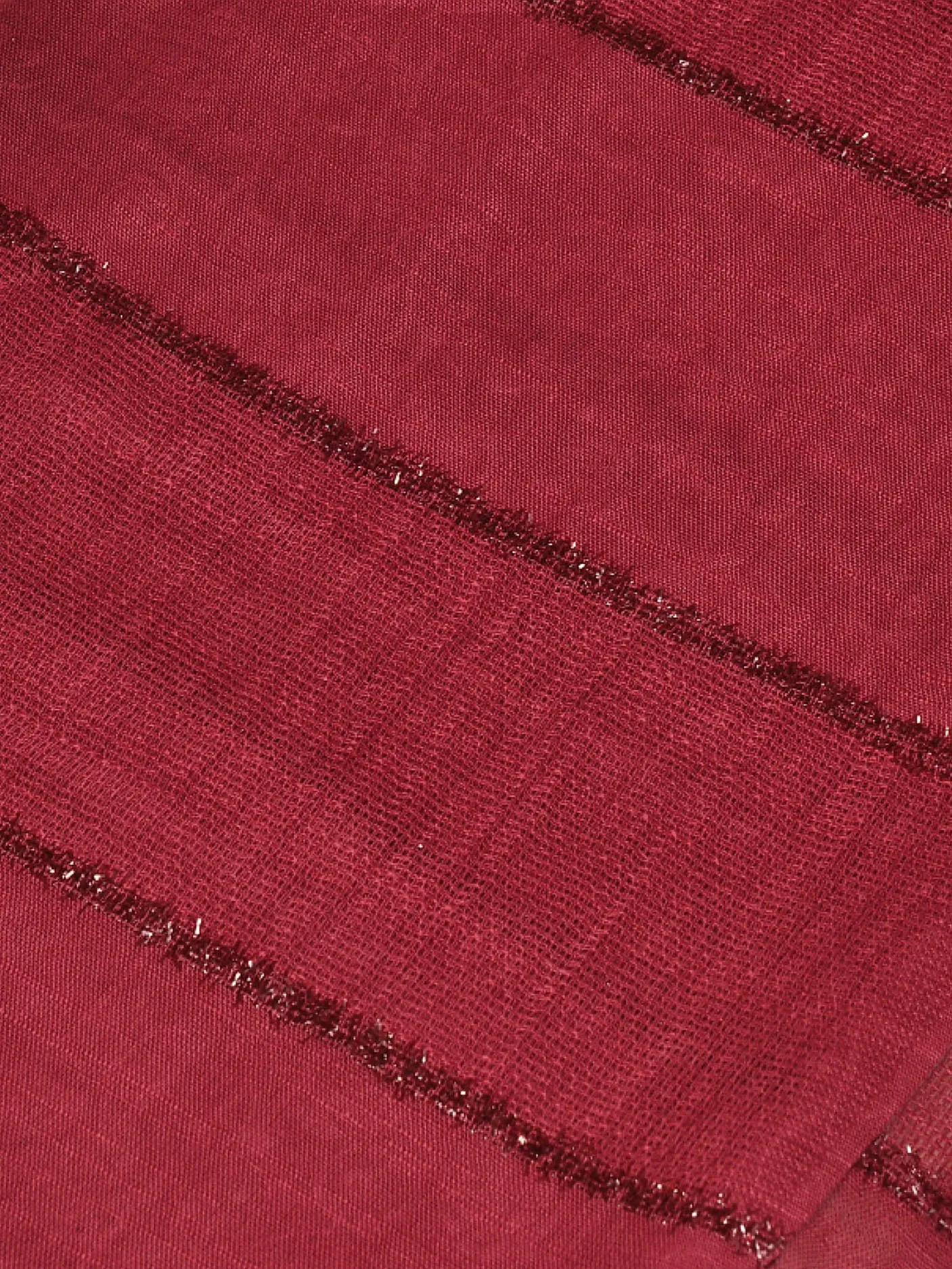 Glitter Stripe Scarf - Dark Red