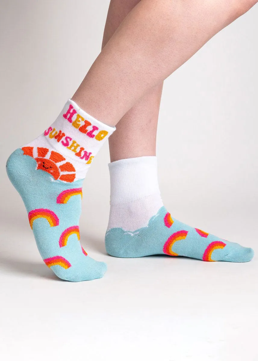 Hello Sunshine Cuff Ankle Socks