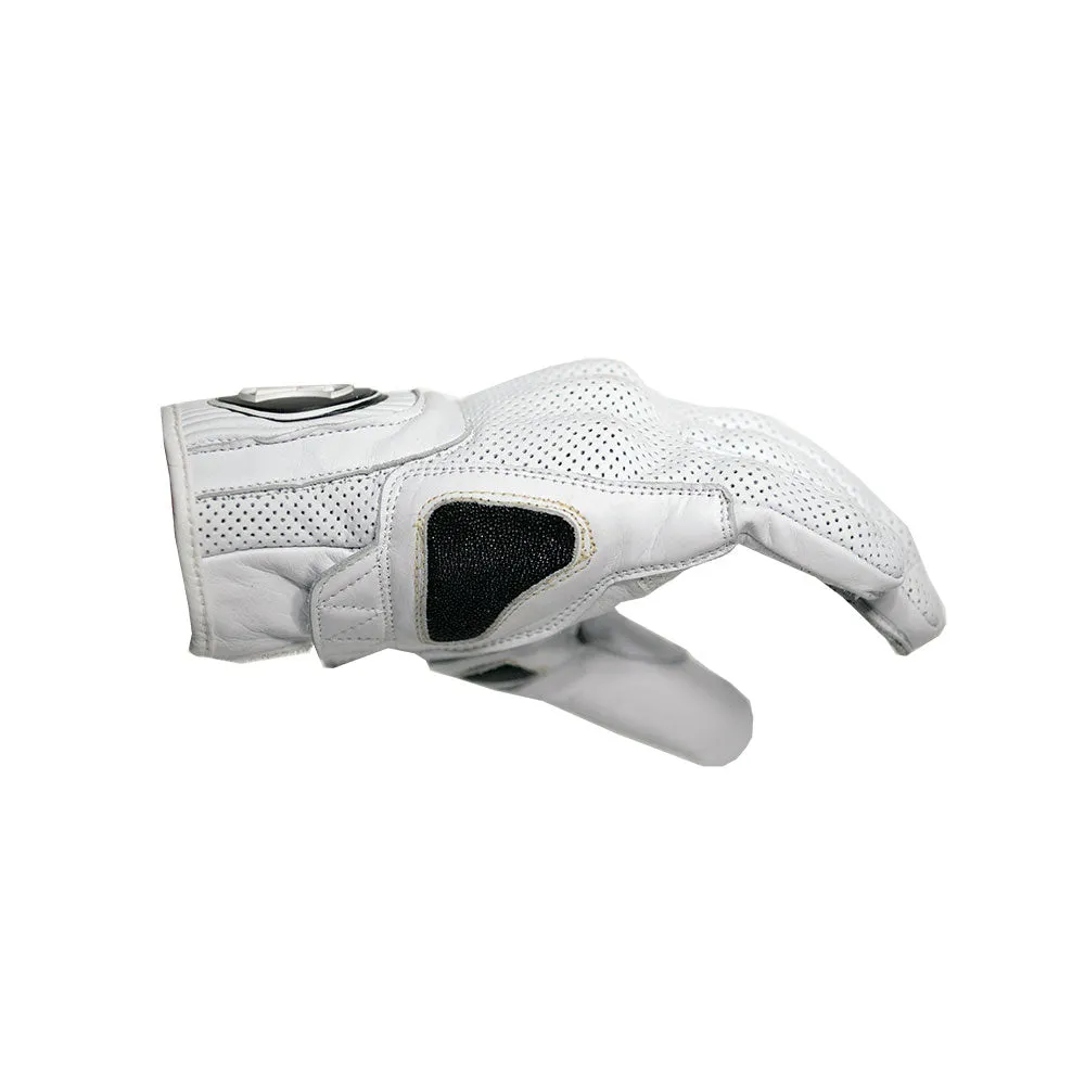 HEROIC ST-R Pro FTR Covered Knuckle Shorty Gloves - White