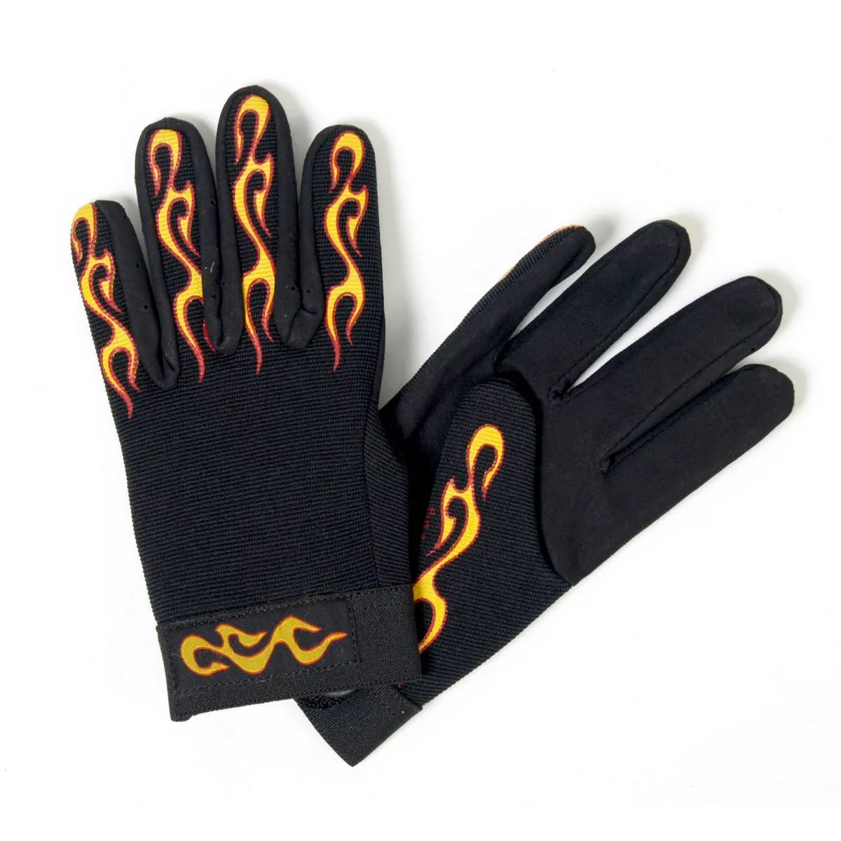 Hot Leathers GVM2004 Yellow and Red Flame Mechanics Gloves