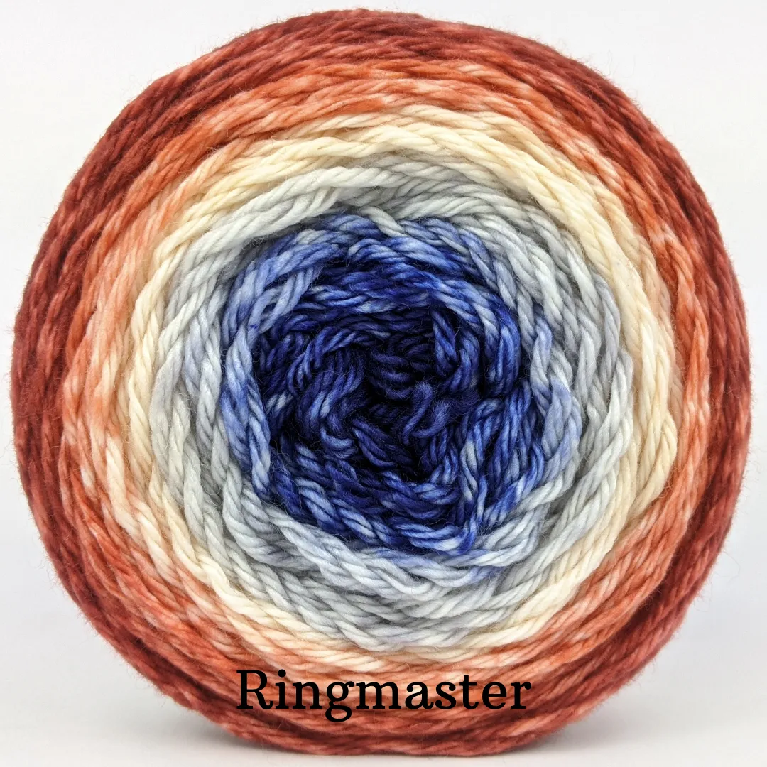 Knitcircus Yarns: Bad Moon on the Rise Panoramic Gradient, ready to ship yarn