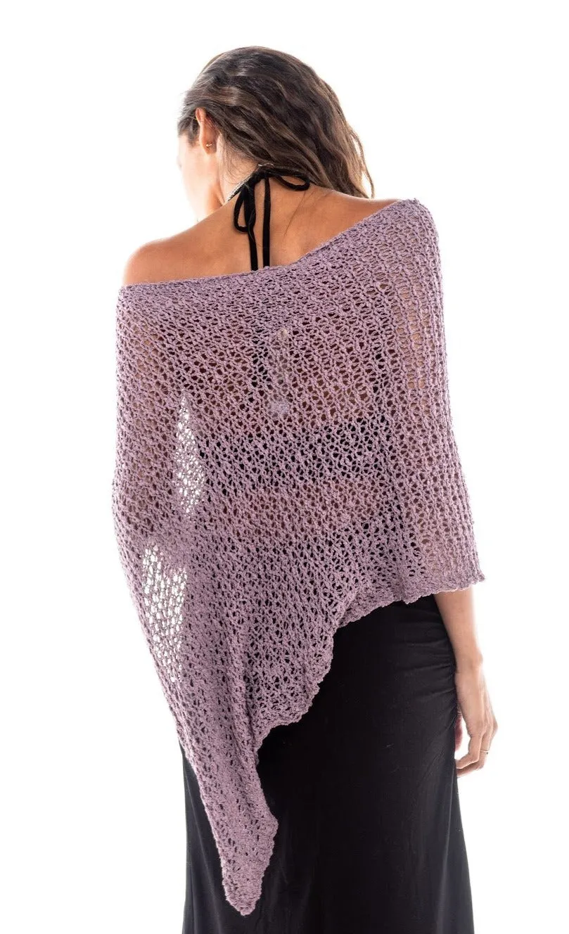 Knitted Asymmetrical Poncho Popcorn