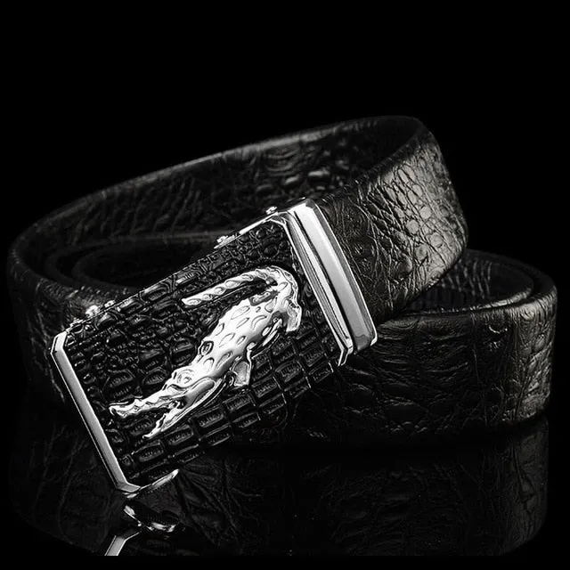 LuxeGator Exotic Croc Pattern Leather Alligator Belt