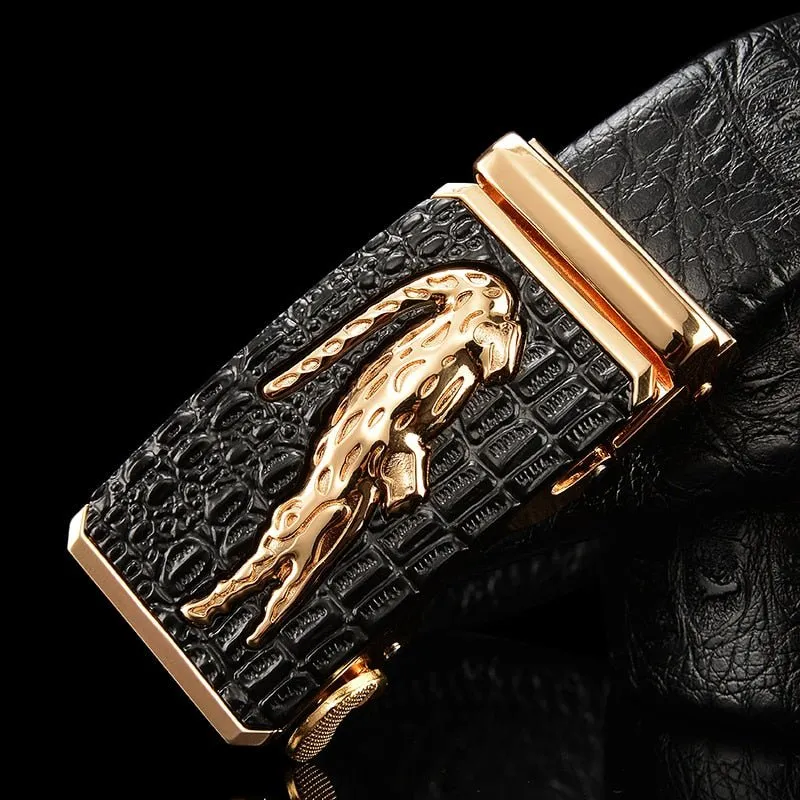 LuxeGator Exotic Croc Pattern Leather Alligator Belt