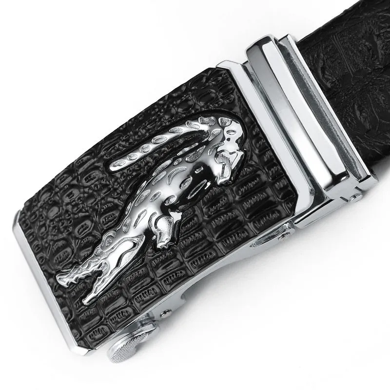 LuxeGator Exotic Croc Pattern Leather Alligator Belt