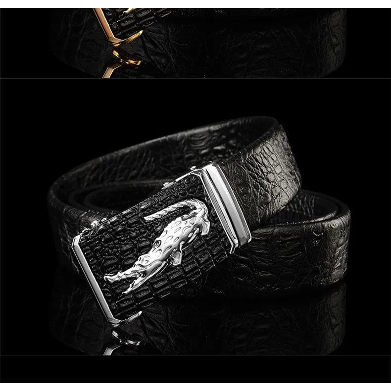 LuxeGator Exotic Croc Pattern Leather Alligator Belt