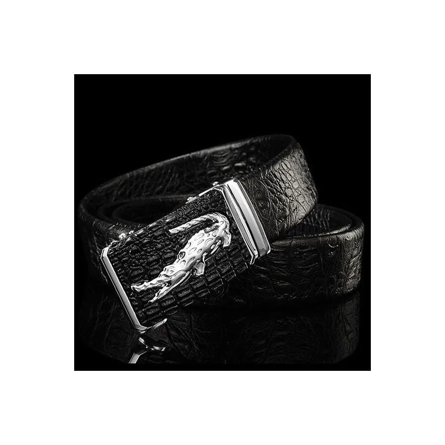 LuxeGator Exotic Croc Pattern Leather Alligator Belt