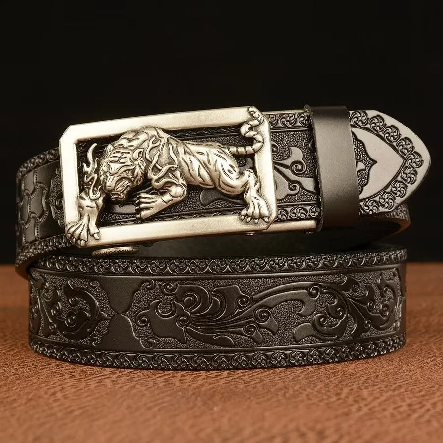 LuxeTiger Gold Buckle Belt