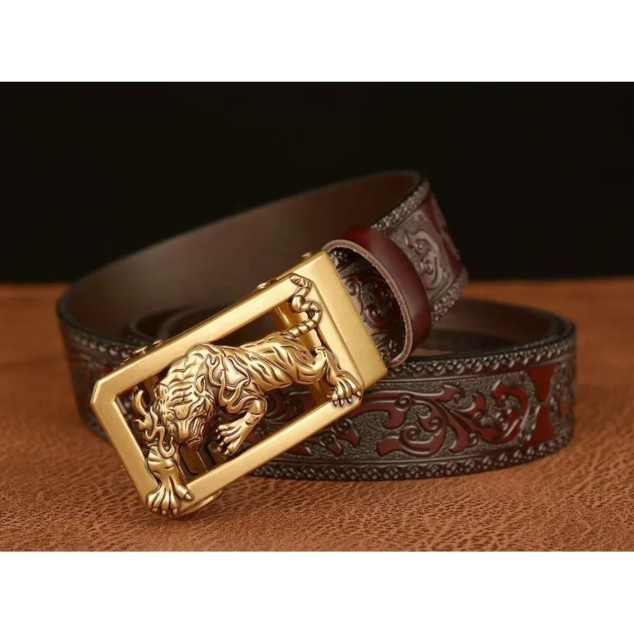 LuxeTiger Gold Buckle Belt