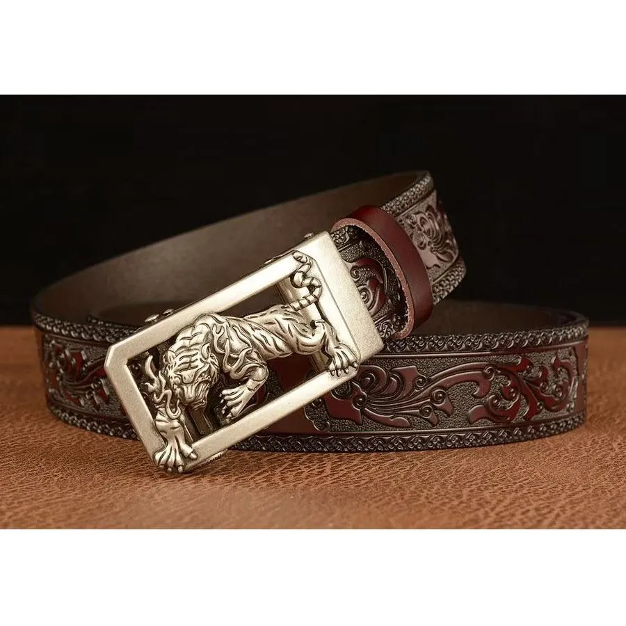 LuxeTiger Gold Buckle Belt