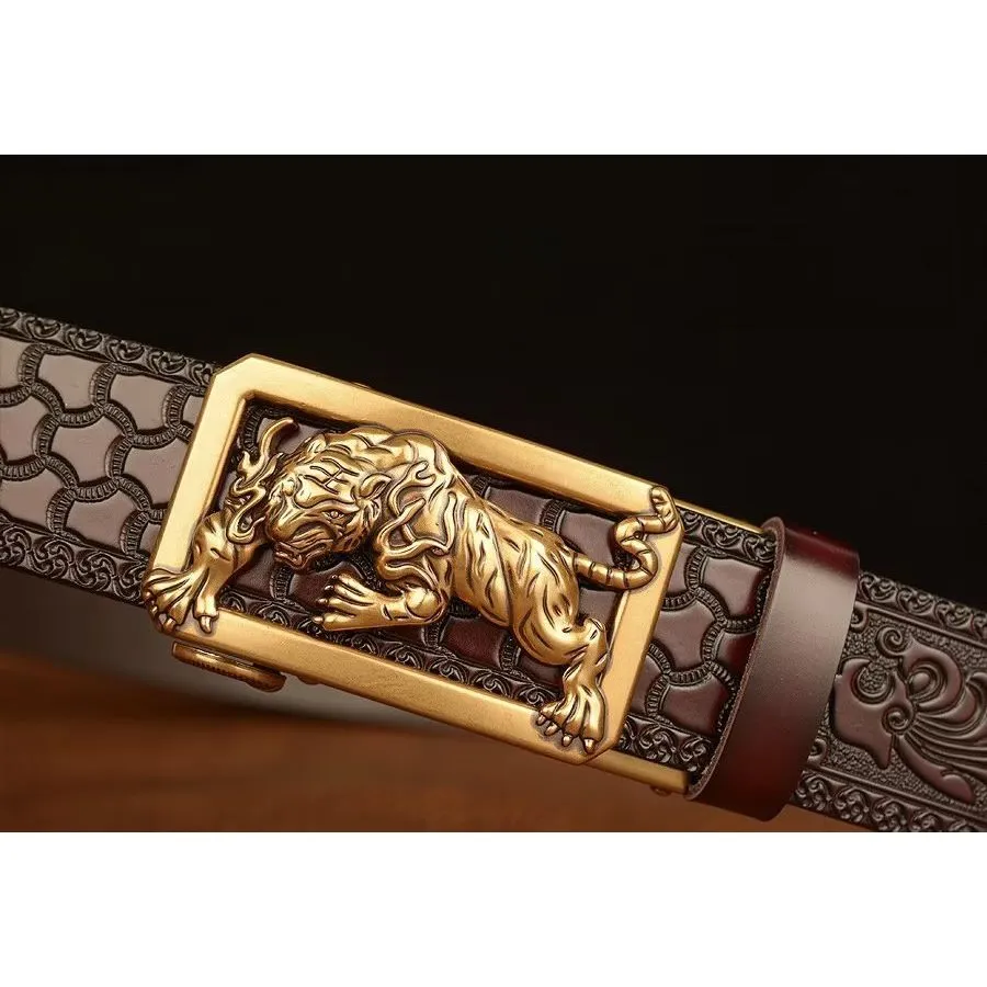 LuxeTiger Gold Buckle Belt