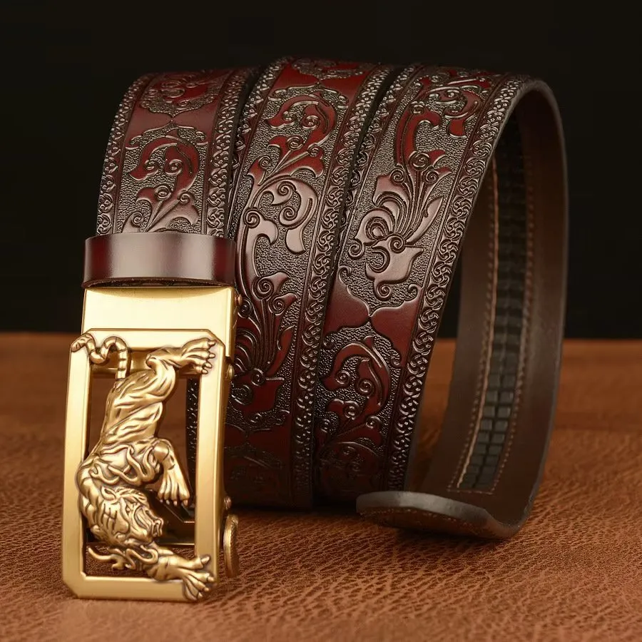 LuxeTiger Gold Buckle Belt