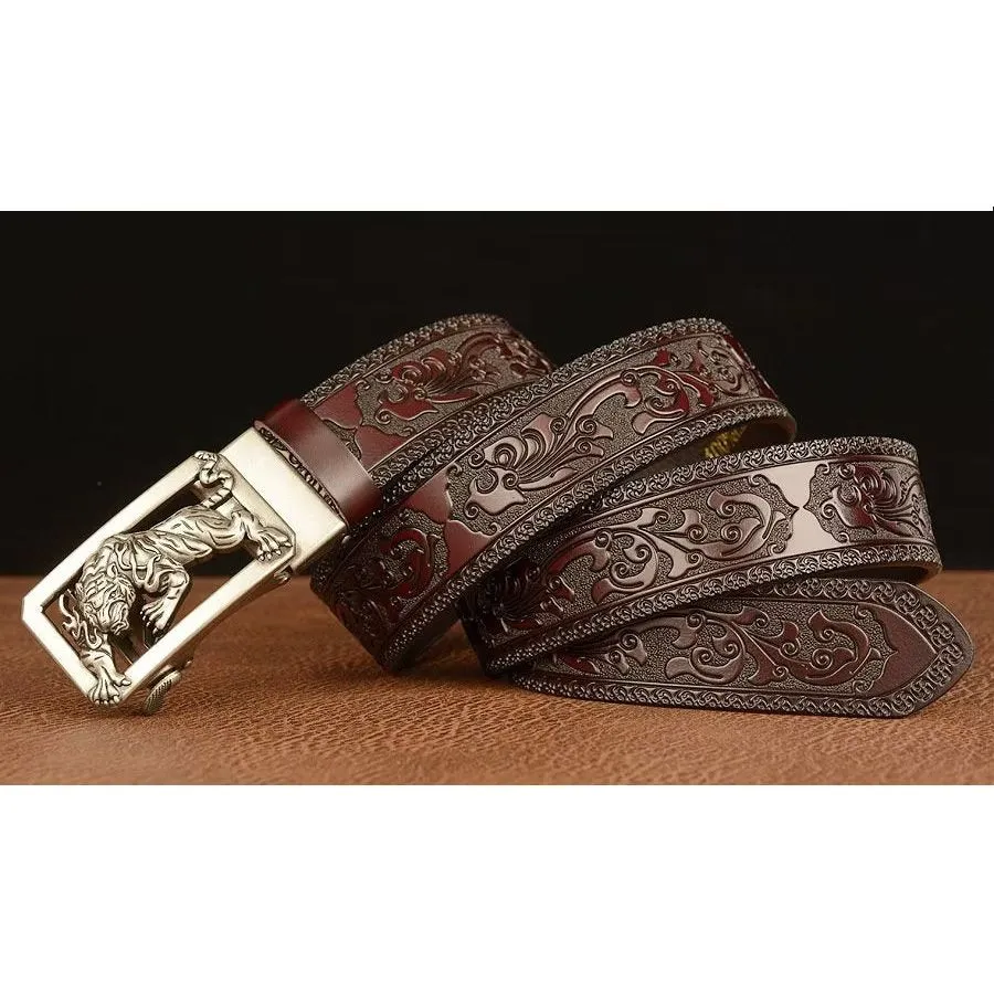 LuxeTiger Gold Buckle Belt