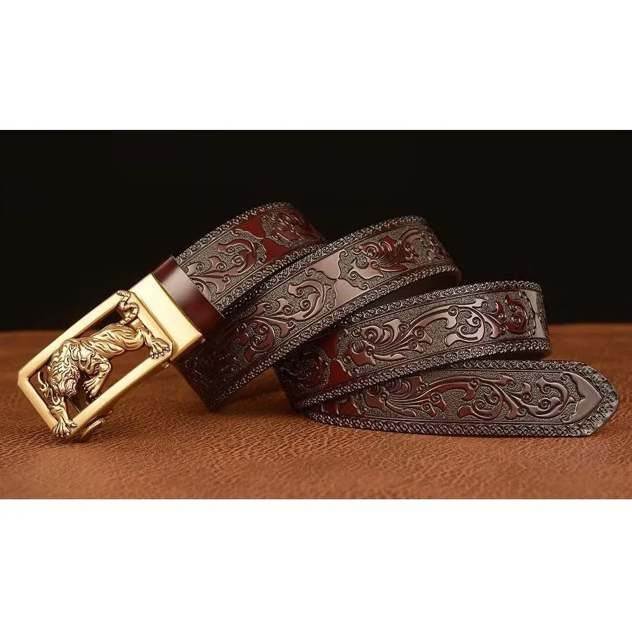 LuxeTiger Gold Buckle Belt