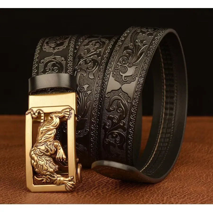 LuxeTiger Gold Buckle Belt