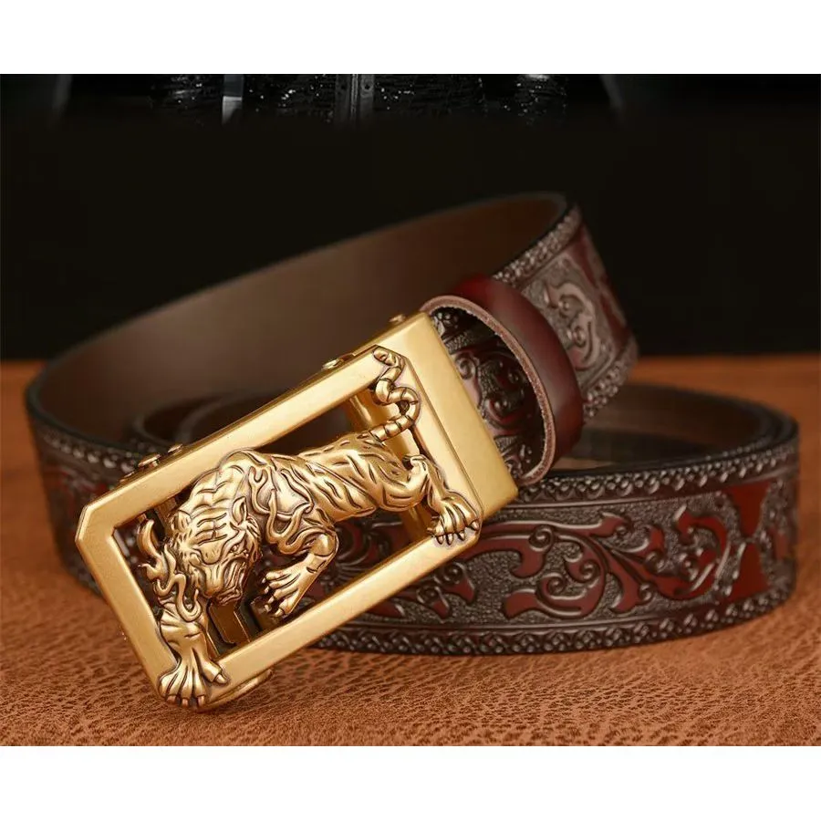 LuxeTiger Gold Buckle Belt