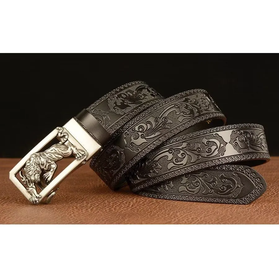 LuxeTiger Gold Buckle Belt