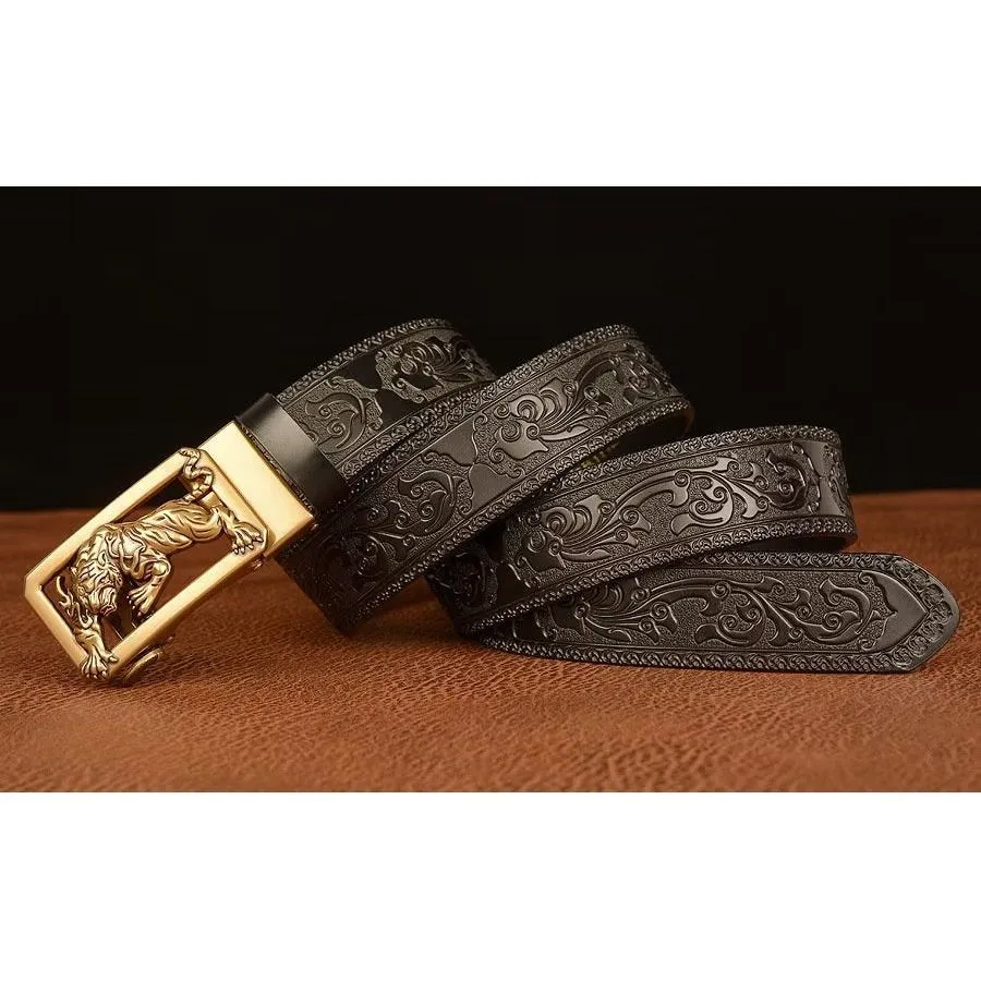 LuxeTiger Gold Buckle Belt