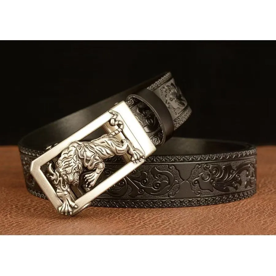 LuxeTiger Gold Buckle Belt