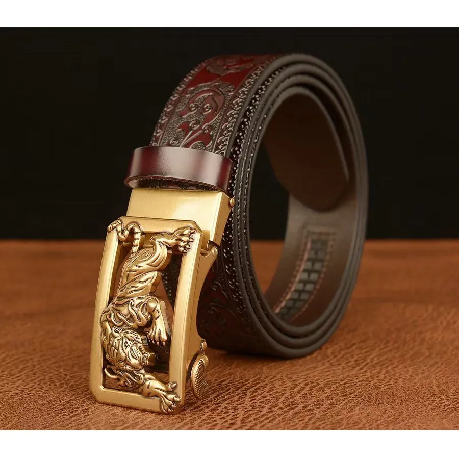 LuxeTiger Gold Buckle Belt