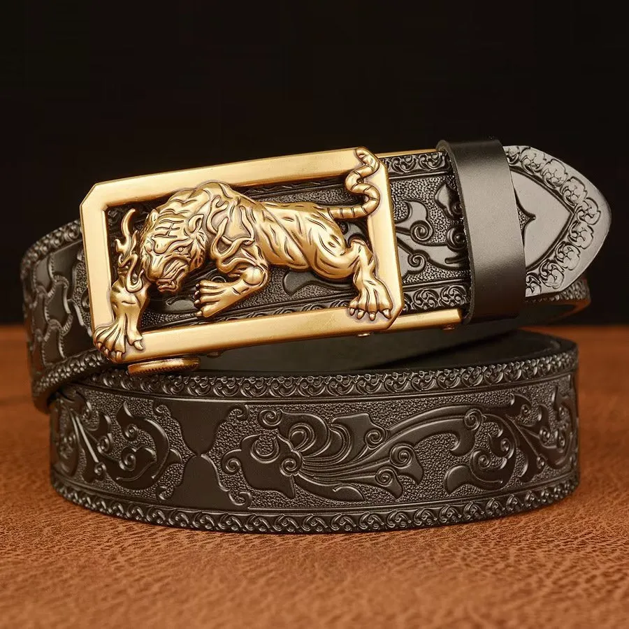 LuxeTiger Gold Buckle Belt